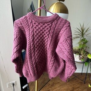 L.L. Bean Cable Knit Sweater - Mauve / Pink